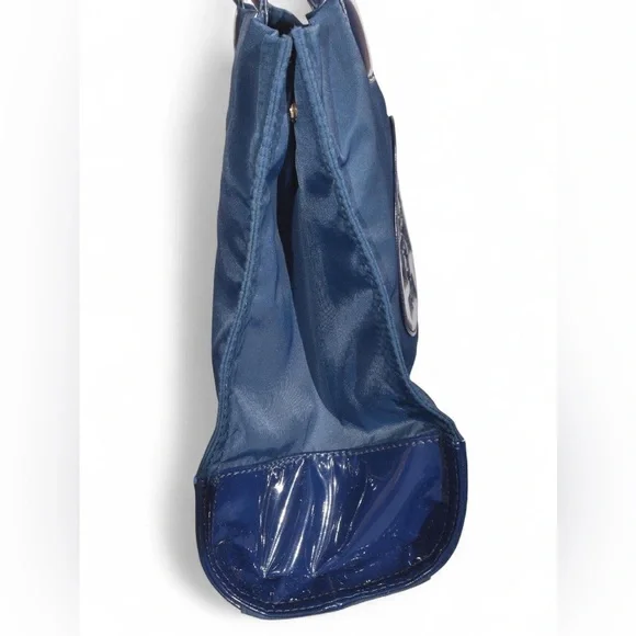 Tory Burch Mini Ella Patent Tote Bag Blue - Picture 7 of 14